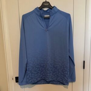 Peter Millar Sky Blue Quarter-Zip Pullover with Subtle Pattern